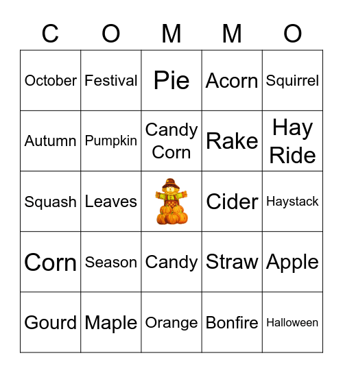 Fall Fest Bingo Card