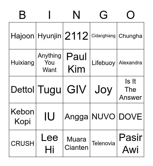 NDON Bingo Card