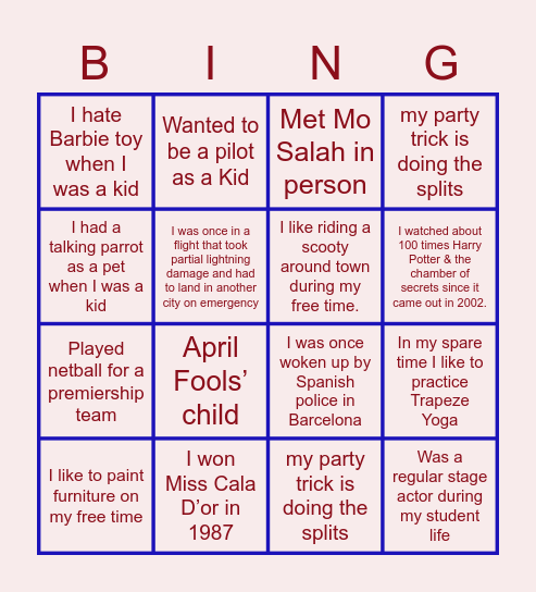 MENAT SC - Team Activity Bingo Card