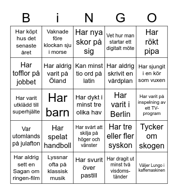 Bommersvik 2022 Bingo Card