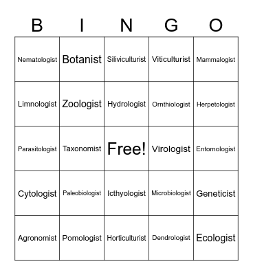 AG CAREERS BINGO Card