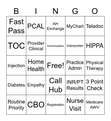 Customer Service Week Bingo Card