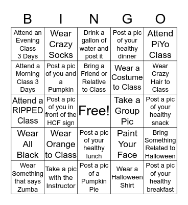Halloween Bingo Card