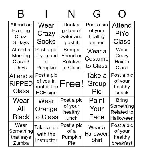 Halloween Bingo Card