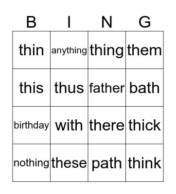 -th Bingo Card