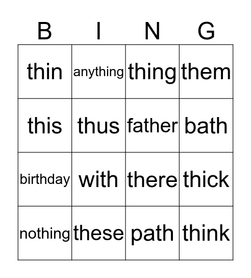 -th Bingo Card