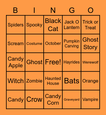 Halloween Bingo Card