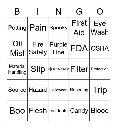 Spooky Safety Bingo Card