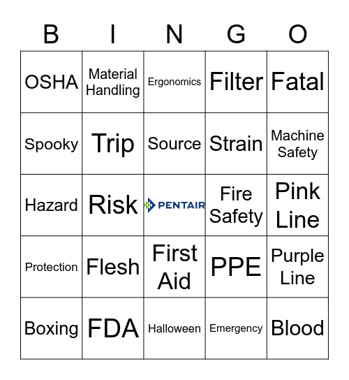 Spooky Safety Month Bingo Card