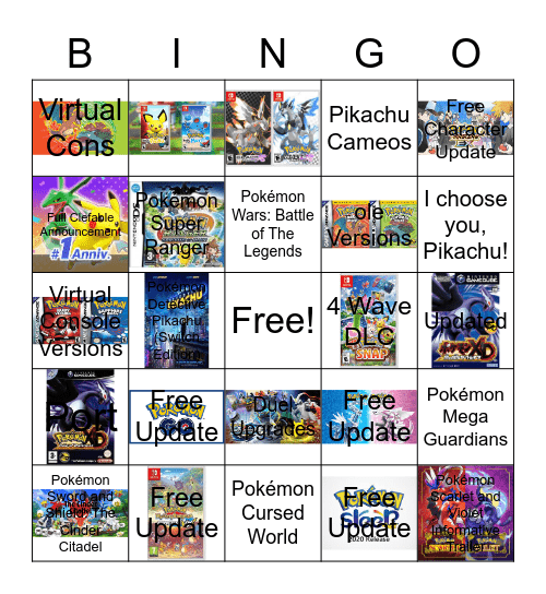 Pokémon Presents Bingo Card