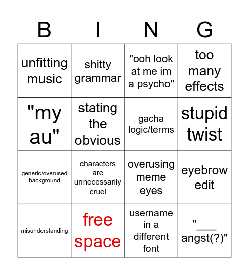 gacha bingo Card