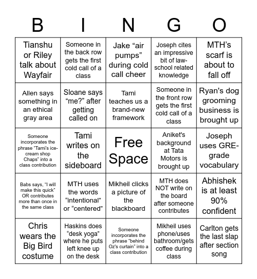 Bird Bingo Card