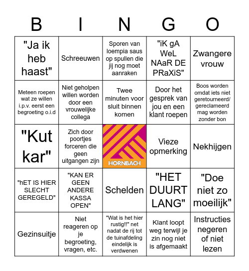 HORNBACH Bingo Card