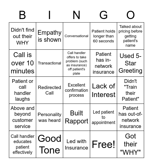 Phone Bingo Card