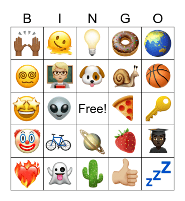 Emojis Bingo Card