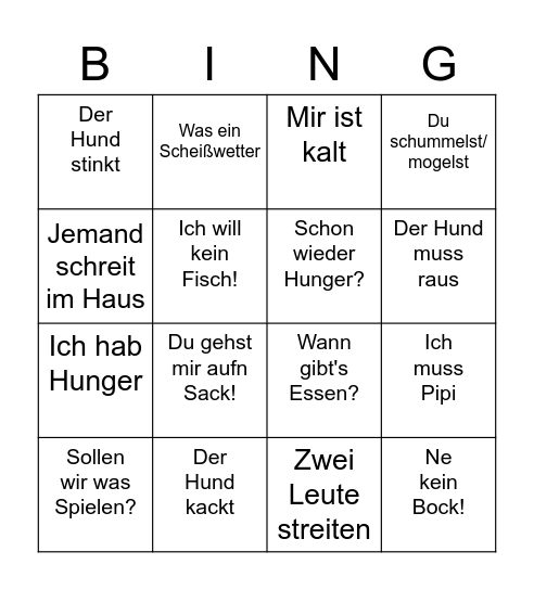 Urlaubsbingo Card