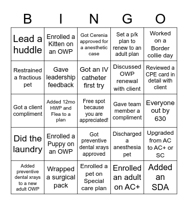 Okemos Team Bingo 2022 Bingo Card