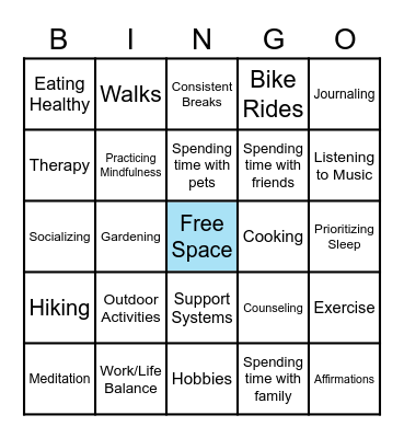 World Mental Health Day 2022 - How FDMers Take Care of Their Wellbeing Bingo Card