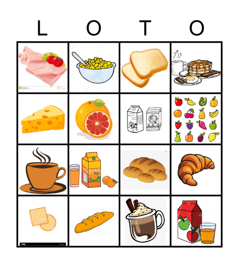 Le petit déjeuner Bingo Card