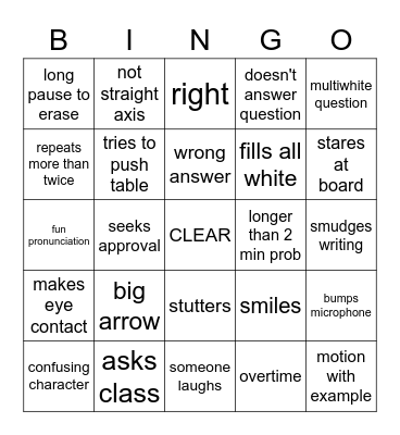 Physics fun Bingo Card