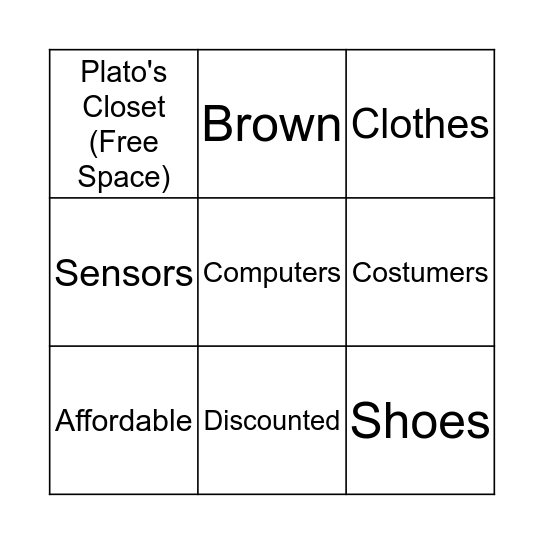 Plato's Bingo  Bingo Card