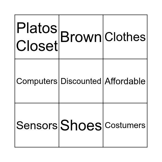 Plato's Bingo  Bingo Card