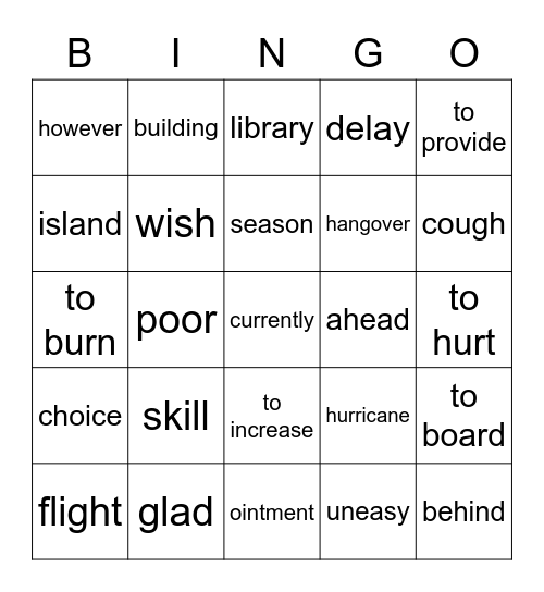 B2L5 - Review Bingo Card