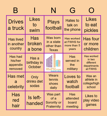FIND SOMEONE WHO... Bingo Card