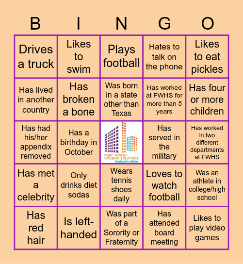 FIND SOMEONE WHO... Bingo Card