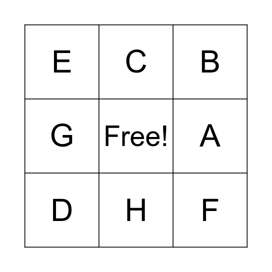 Letter Sounds BINGO Card