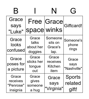 Bridal Bingo  Bingo Card