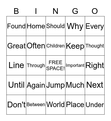 Bingo Card