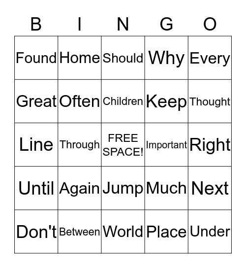 Bingo Card