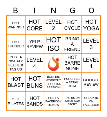 HOTWORX BINGO Card