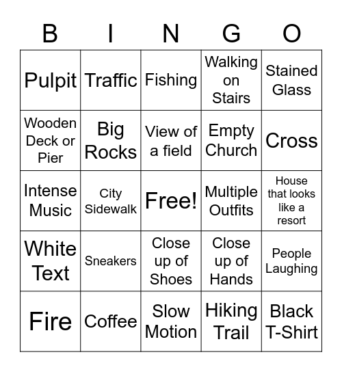 Bible Study Trailers Bingo Card