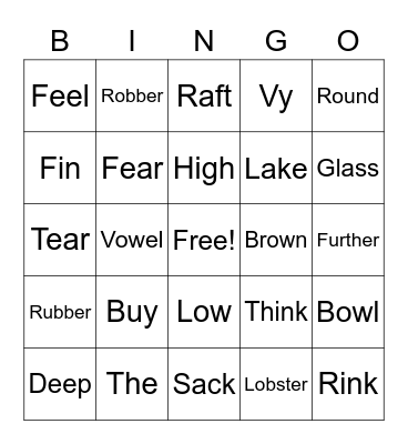 Listening Bingo Card