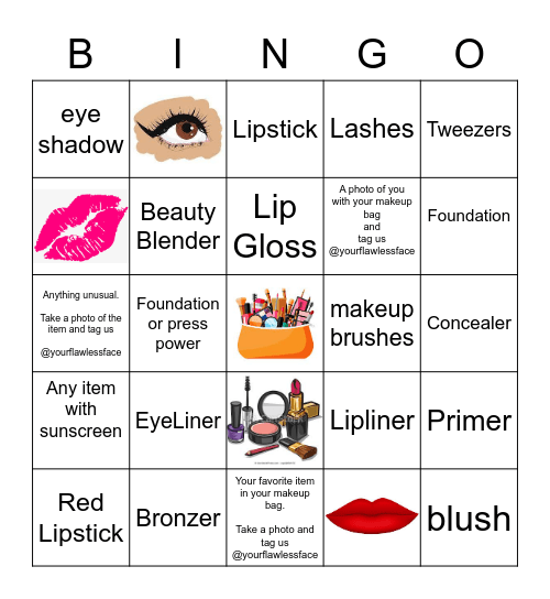 Makeup Bag Bingo Card