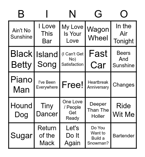 Donkeys CP List Bingo Card