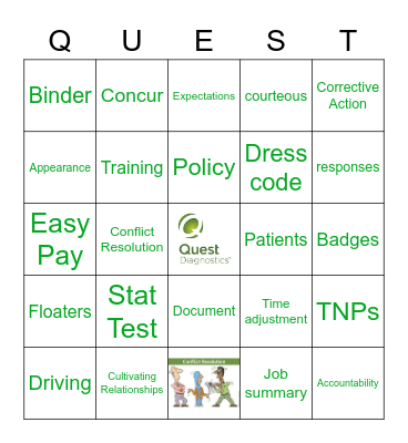 Quest Diagnostics Bingo Card