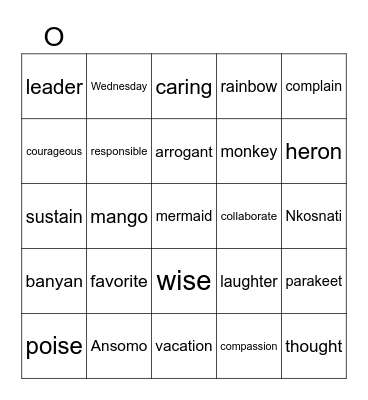Bingo Card