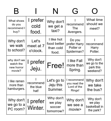 Chapter 5+6 Bingo Card