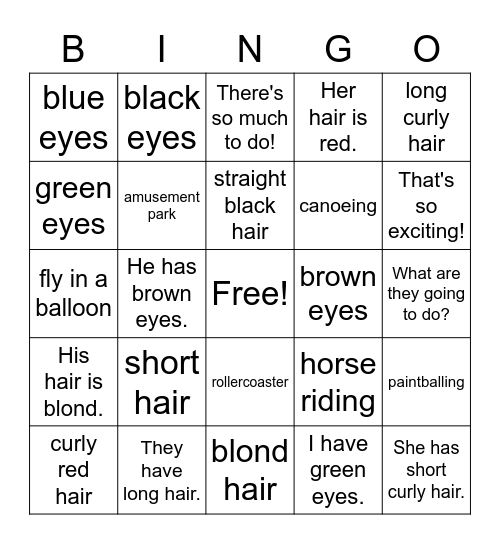 Spec 6: Unit 10-11 Vocabulary Bingo Card