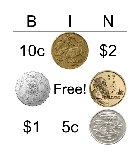 Coin Bingo Card