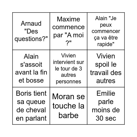 Point Incas Bingo Card