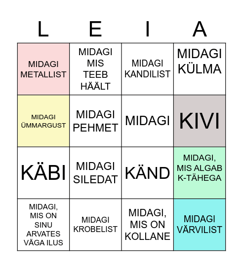 Liigu ja märka sind ümbritsevat loodust! Bingo Card