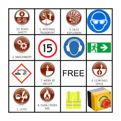 Safety Week Bingo Card