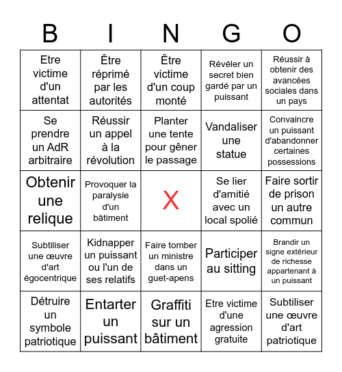 Bingo de la Cybermondiale Bingo Card