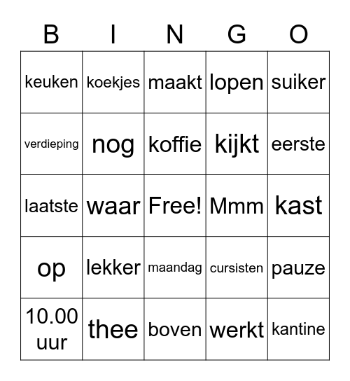 Woorden Paul en Paula A1 H9 Bingo Card