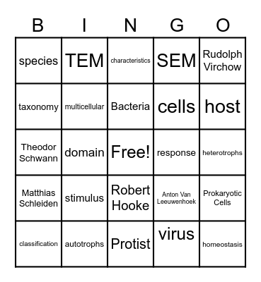 Unit 1/ Module 1/ Lesson 1 Bingo Card