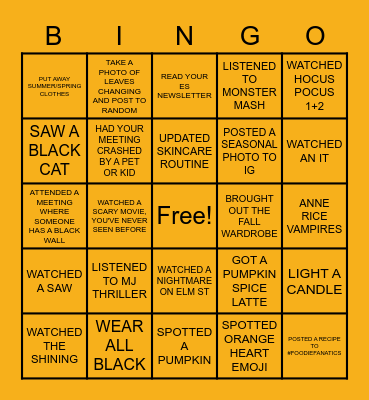 ES AUTUMNAL BINGO Card